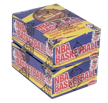 1988/89 Fleer Basketball Unopened Wax Boxes Pair (2) – 72 Packs, In Total – Both BBCE Certified